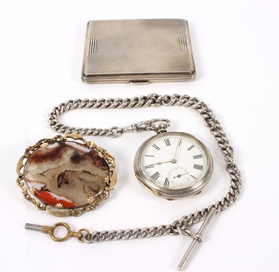 Lot 146 - A silver pocket watch and chain, John Walker,...