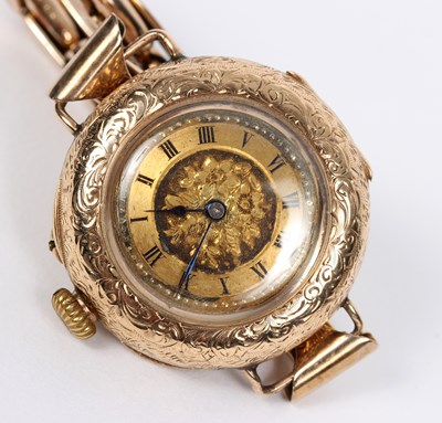 Lot 150 - A 9ct gold cased watch, the inner cover with...