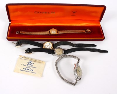 Lot 154 - A lady's 18k gold cased watch by Ge?belin, the...