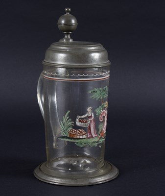 Lot 161 - An early 19th Century glass tankard with...