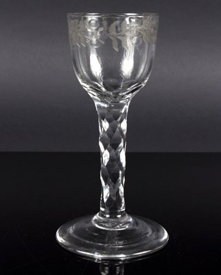 Lot 167 - An English wine glass, circa 1770, the bowl...