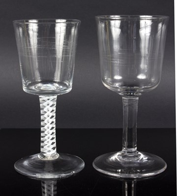 Lot 168 - An English glass goblet, circa 1750, the large...