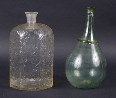 Lot 170 - A Continental glass decanter, probably Spanish...