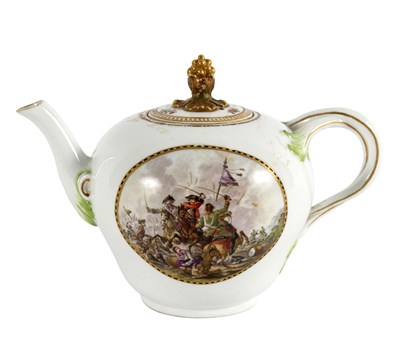 Lot 183 - A Meissen (Marcolini) bullet-shaped teapot and...