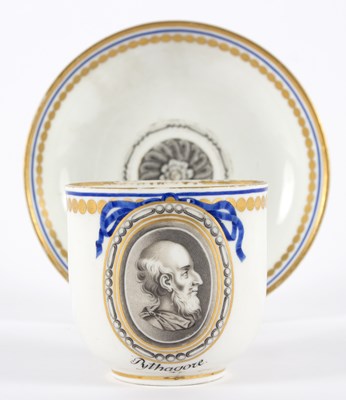 Lot 184 - A Vienna portrait cup and saucer, circa 1769,...