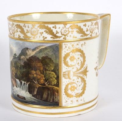 Lot 196 - A Derby porter mug, circa 1810, painted with...