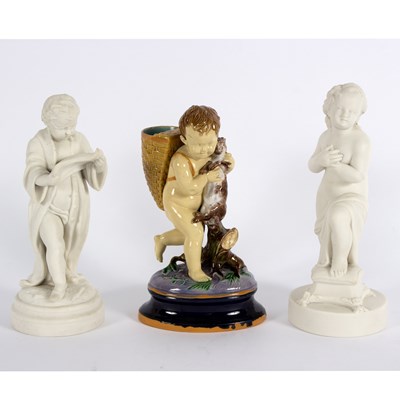 Lot 216 - A William Brownfield majolica figural vase of...