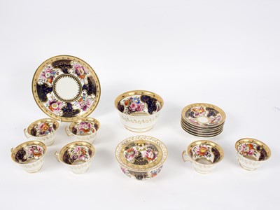 Lot 272 - A 19th Century English part tea set, painted...