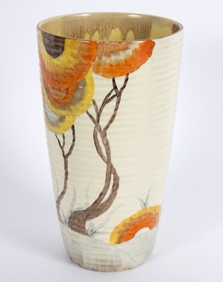 Lot 274 - A Clarice Cliff Rodanthe pattern vase, of...