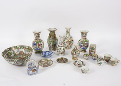 Lot 312 - A group of Chinese, mainly Cantonese porcelain,...