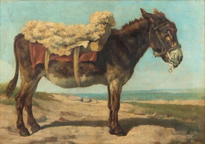 Lot 329 - Attributed to Constant Troyon/Donkey/oil on...