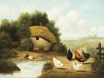 Lot 362 - Jacob Ray (born 1957)/Hens in Landscapes/a...