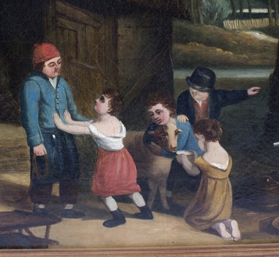 Lot 364 - After George Morland/The Cottage Door/oil on...