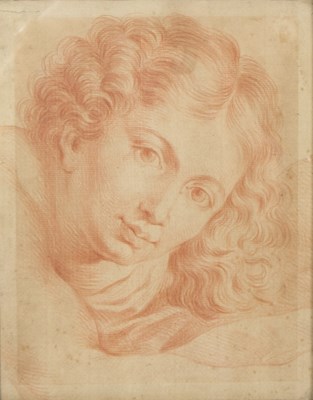 Lot 444 - 18th Century/Portrait of a Woman/red chalk,...