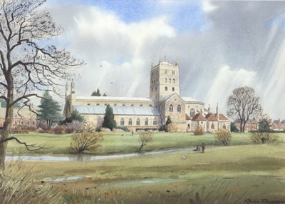 Lot 478 - Robin Beckett (20th Century)/Tewkesbury Abbey...