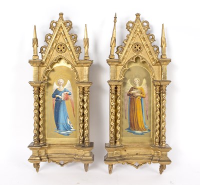 Lot 524 - After Fra Angelico/Two Angels/hand coloured...