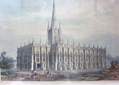 Lot 537 - St Paul's Cathedral, Calcutta/coloured...