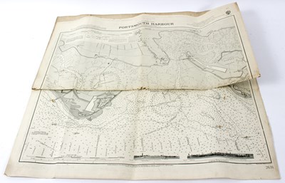 Lot 551 - A 1914 map of Portsmouth Harbour, engraved by...