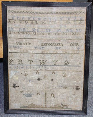 Lot 579 - A 19th Century needlework sampler worked with...