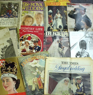 Lot 603 - A box of magazines, newspapers and brochures...