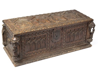 Lot 655 - A Spanish 18th Century marriage chest, the...