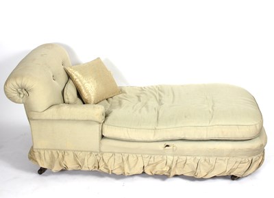 Lot 673 - A Victorian button upholstered day bed, on...