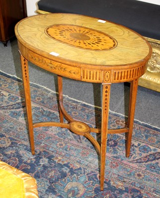 Lot 674 - An Edwardian oval occasional table, 79cm wide