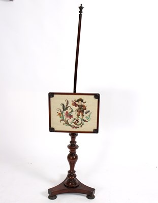 Lot 697 - A 19th Century rosewood pole screen with...