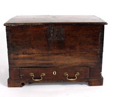 Lot 702 - A Georgian coffer bach with hinged cover and...