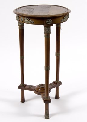 Lot 705 - A Napoleon III mahogany stand, brass mounted...