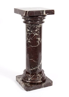 Lot 710 - A red and white veined marble column, with...