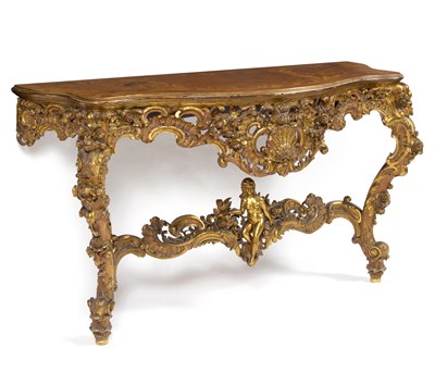 Lot 718 - An 18th Century style console table, the...