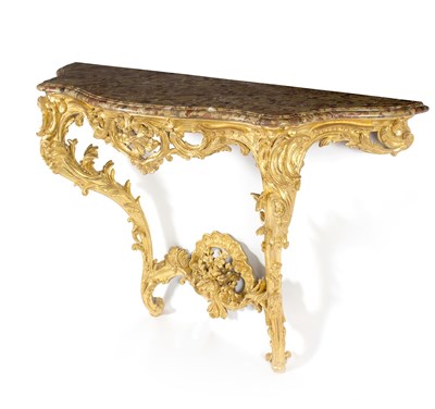 Lot 723 - A George III carved giltwood console table...