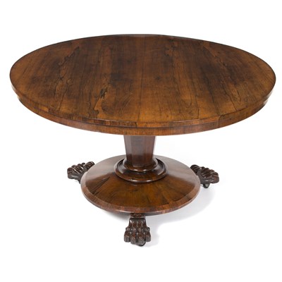 Lot 734 - A Regency rosewood circular breakfast table...