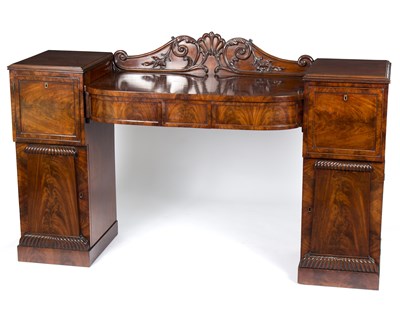 Lot 740 - A late Regency mahogany pedestal sideboard,...