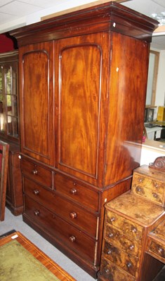 Lot 744 - A Victorian mahogany linen press fitted...