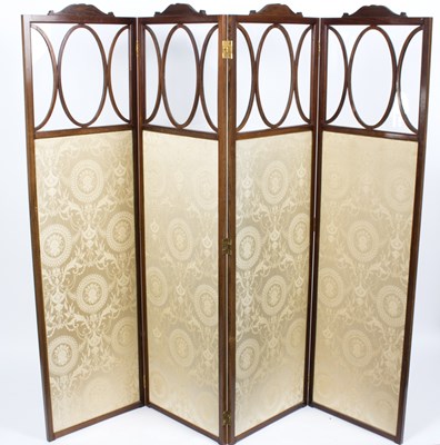 Lot 747 - An early 20th Century four-panel folding...