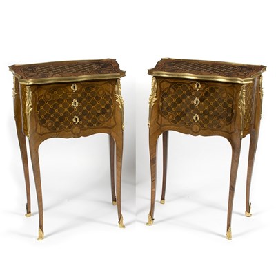 Lot 749 - A pair of kingwood cabinets of Louis XV design,...