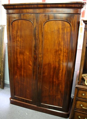 Lot 752 - A Victorian mahogany wardrobe with moulded...