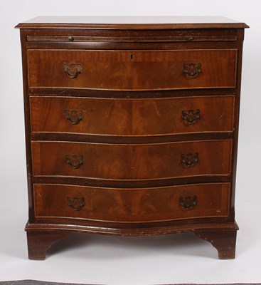 Lot 757 - A mahogany serpentine front chest with...