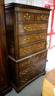 Lot 758 - An oak cabinet with false two-drawer and three-...