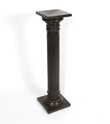 Lot 767 - A simulated bronze column torchere with square...