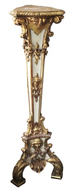 Lot 769 - An Italian parcel gilt triform torchere, the...