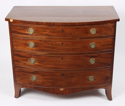 Lot 786 - An early 19th Century mahogany bowfront chest...