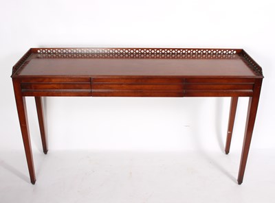 Lot 788 - A mahogany side table with galleried back,...