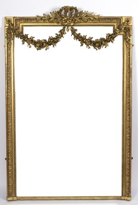 Lot 800 - An 18th Century style wall mirror with laurel...