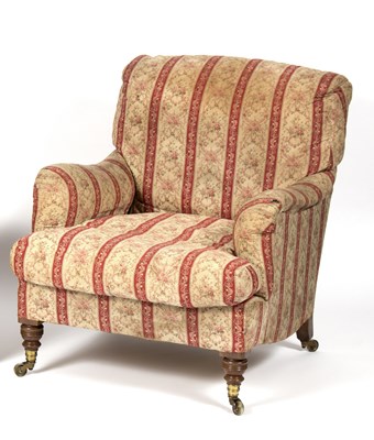 Lot 803 - A Howard armchair with original upholstery and...