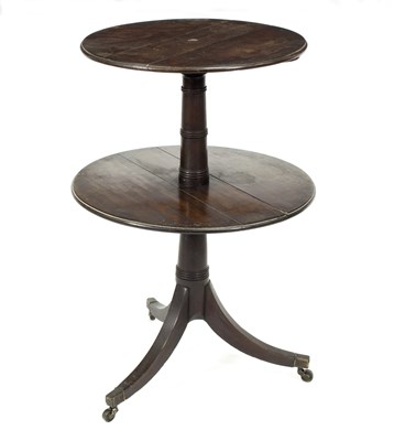 Lot 805 - A late 18th Century mahogany two-tier dumb...