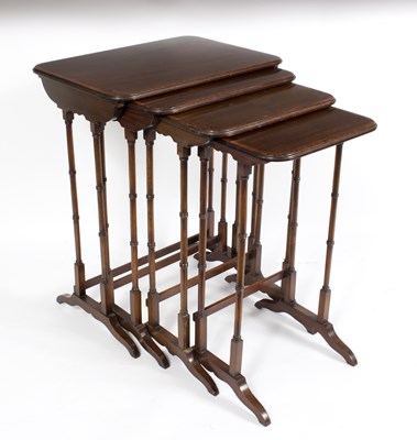 Lot 831 - A nest of four Edwardian mahogany and...