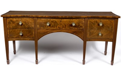 Lot 833 - A George III mahogany serpentine sideboard...